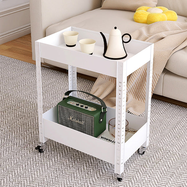 Iron Utility Storage Cart – Multi-Tier Rolling Organizer – Fresh Colors – Handle & Wheels – Kitchen, Bedroom, Living Room