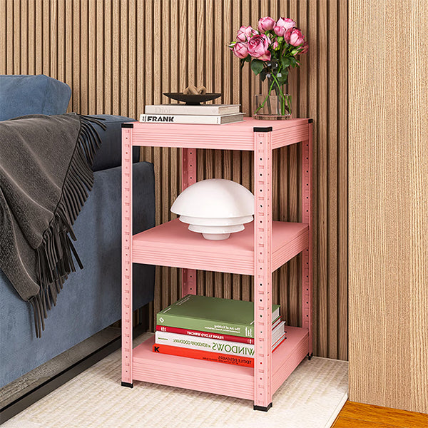 Three-Tier Metal Storage Cabinet – DIY Assembly Home Organizer – Modern Fresh Color – Bedroom & Living Room Shelf – Steel Storage Unit